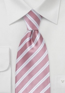 Corbata seda rosa rayas italianas