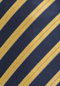 Herrenkrawatte navy gelb italienisches Streifen-Muster