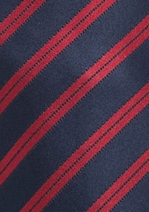 Corbata rayas azul marino rojo