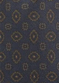 Bufanda de seda Adornos azul marino doble cara