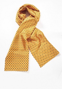 Bufanda de seda Emblemas amarillo dorado doble