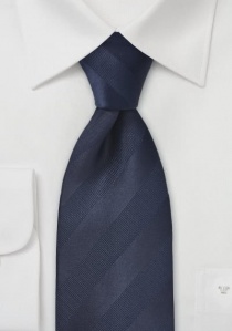Corbata azul oscuro rayas microfibra