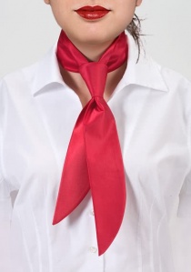 Corbata de señora en fibra sintética rojo claro