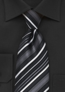 Corbata negro rayas blanco gris