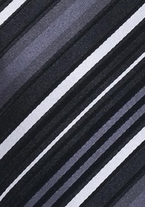 Corbata negro rayas blanco gris