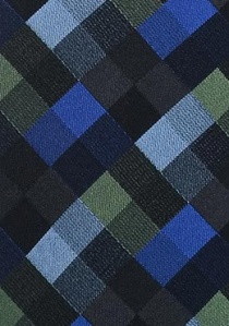 Corbata negro tonos azul mosaico
