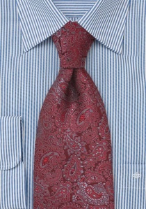 Corbata roja paisley