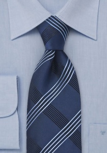 Corbata tartán marino blanco