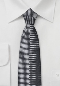 Corbata estampado geométrico plata negro