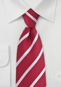 Corbata rojo rayas blanco nieve