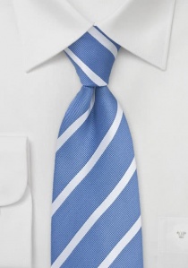 Corbata azul claro rayas blancas