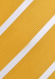 Corbata amarillo dorado rayas blancas