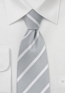 Corbata gris claro rayas blancas