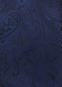 Corbata digna motivo paisley azul oscuro negro