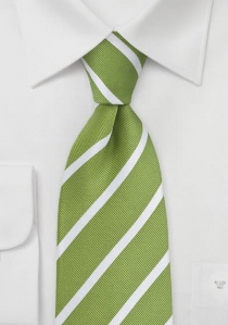Corbata verde claro rayas blancas