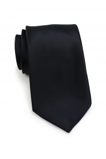 Corbata lisa negra estrecha