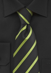 Corbata negra rayas verdes