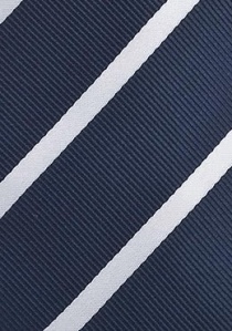 Corbata azul marino rayas blancas