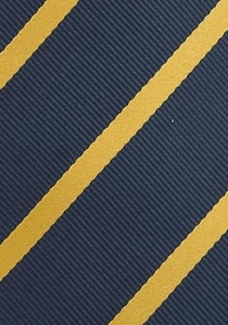 Corbata azul marino rayas amarillo