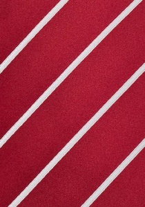 Corbata rojo rayas finas blancas XXL