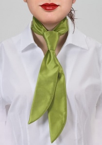Corbata para señora verde hierba unicolor