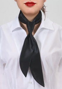 Corbata para señora negro intenso monocolor