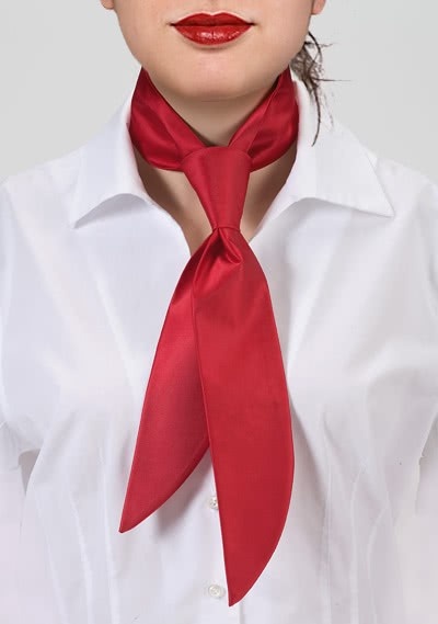 Corbata para señora roja unicolor