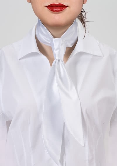 Krawatte für Damen weiß monochrom