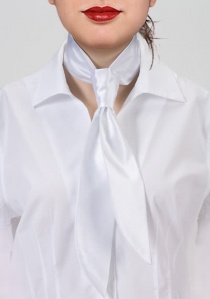 Krawatte für Damen weiß monochrom