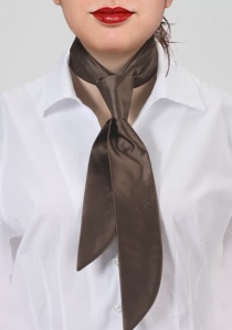 Corbata para señoras marrón suave unicolor