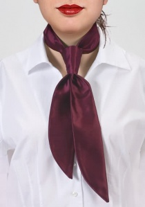 Corbata para señora rojo vino unicolor