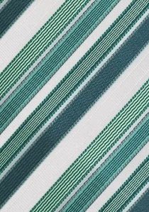 Corbata rayas verde turquesa blanco