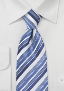 Corbata rayas tonos azul blanco