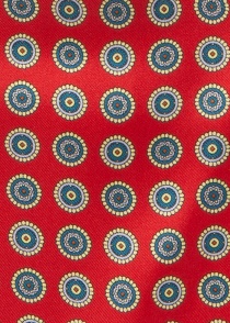 Tela decorativa roja con diseño de círculos