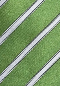 Corbata verde bosque rayas blancas elegante