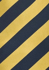Corbata amarilla azul marino rayada niño