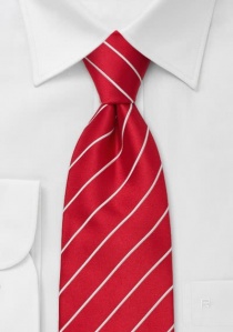 Corbata clip blanco rojo