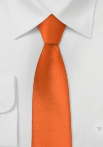 Corbata microfibra naranja cobre estrecha