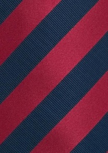 Corbata rayas azul marino y rojo clip