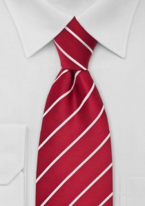 Corbata clip rojo rayas blancas