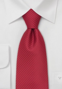 Corbata roja rayas finas XXL