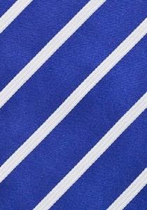 Corbata azul cobalto rayas blancas