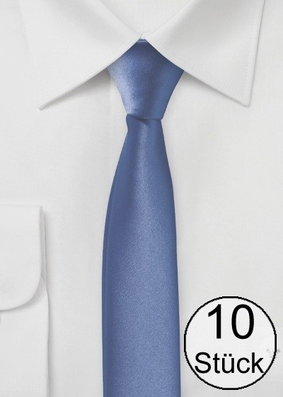 Corbata extra estrecha con forma de acero azul -