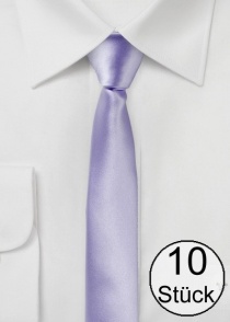 Corbata extra estrecha lila - paquete de diez