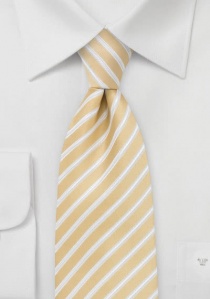 Corbata amarillo pastel rayas blancas