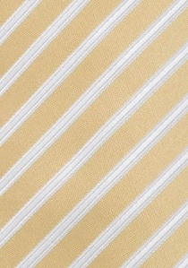 Corbata amarillo pastel rayas blancas