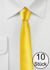 Corbata de caballero extra estrecha amarilla -