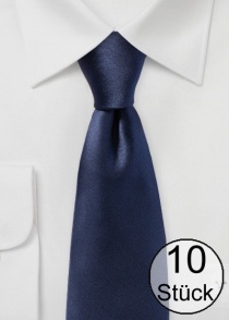 Corbata de moda lisa azul marino - paquete de diez
