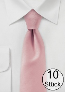 Corbata de caballero de moda rosa lisa - paquete