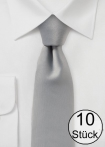 Corbata de negocios de moda gris liso - Paquete de
